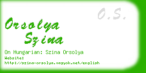 orsolya szina business card